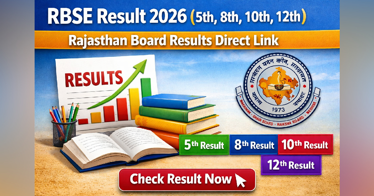 RBSE Result 2026 (5th, 8th, 10th, 12th) – Rajasthan Board Results Direct Link